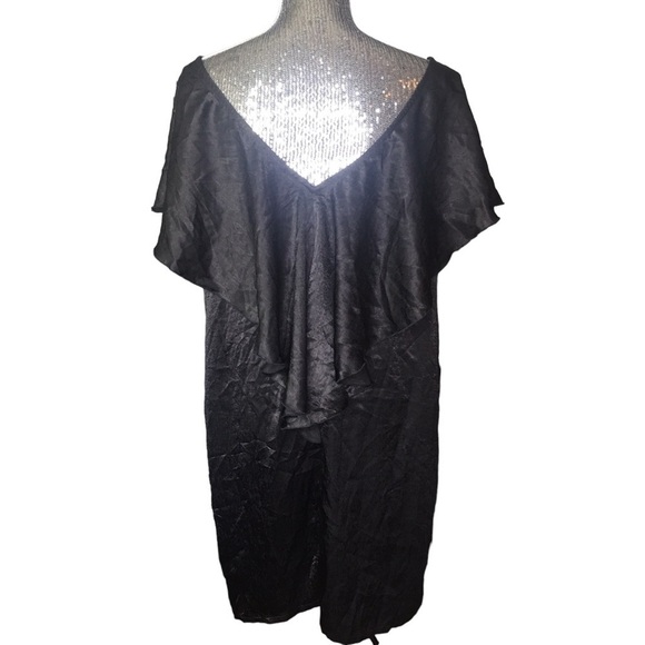 THE ODELLS Flounce Dress Licorice Black Size large - Picture 5 of 9